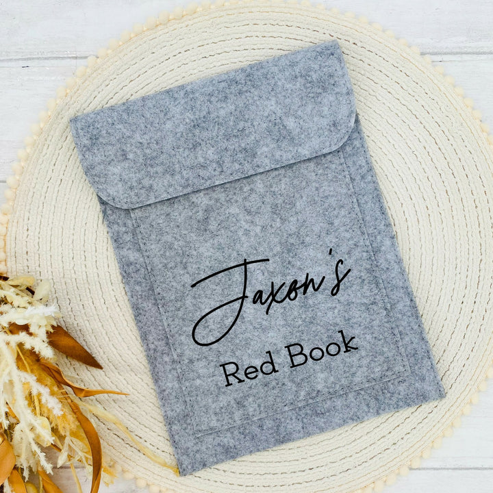 Personalised Script Name Red Book Cover