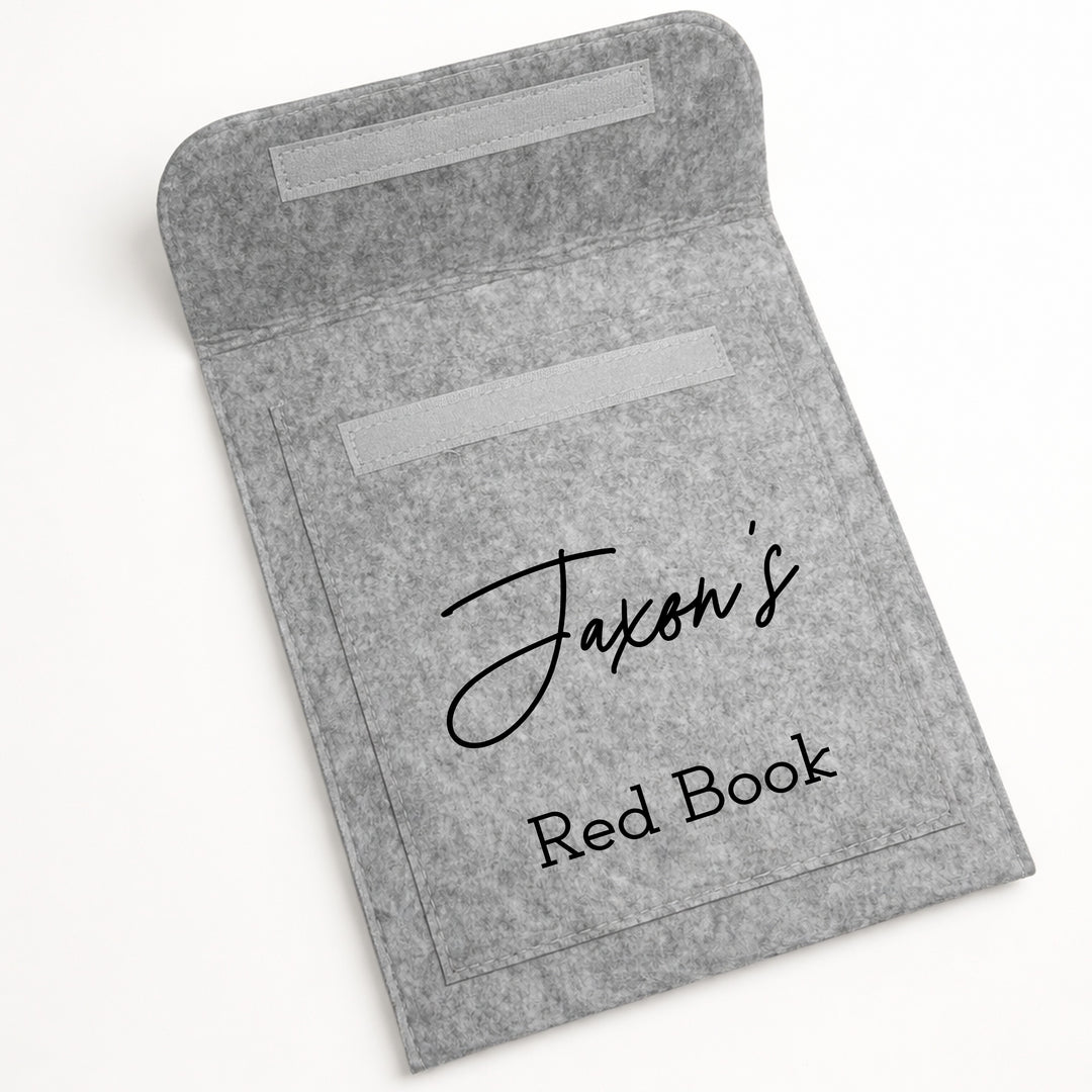 Personalised Script Name Red Book Cover