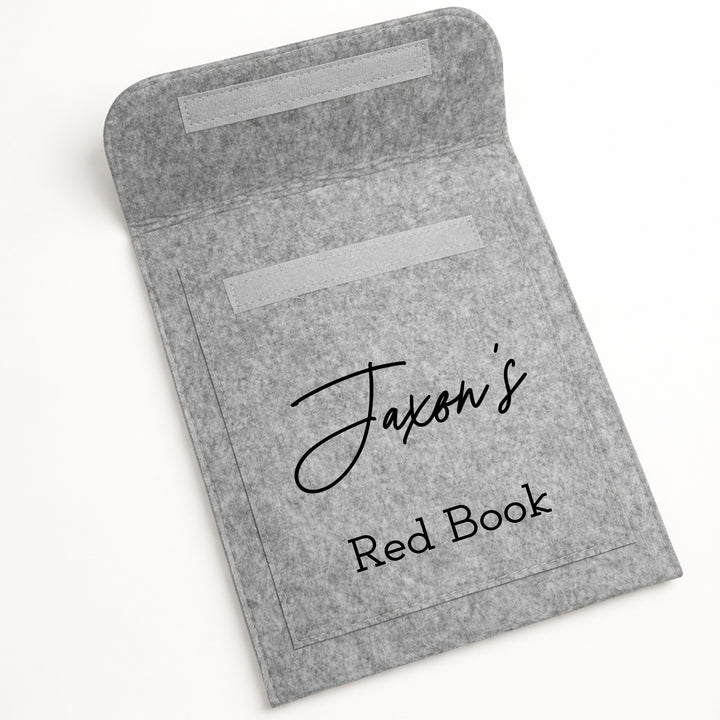 Personalised Script Name Red Book Cover
