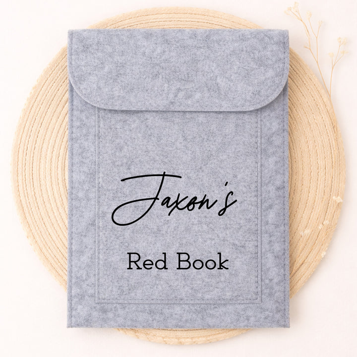 Personalised Script Name Red Book Cover