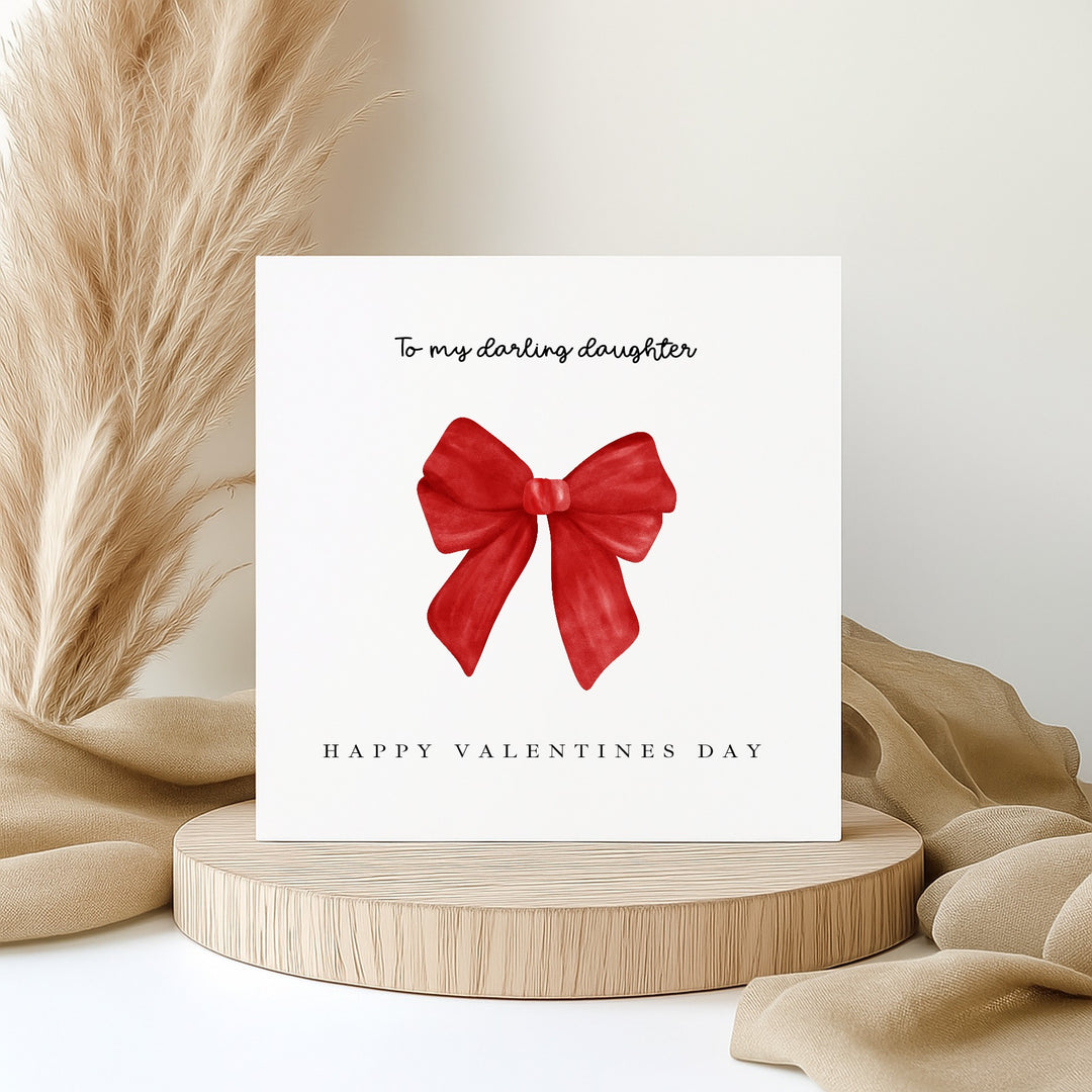 Personalised Red Bow Happy Valentine's Day Card