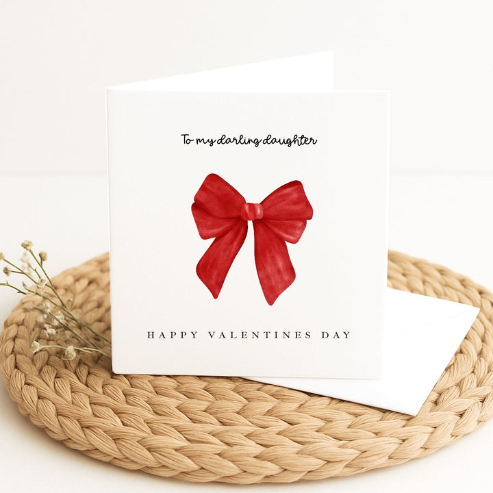 Personalised Red Bow Happy Valentine's Day Card