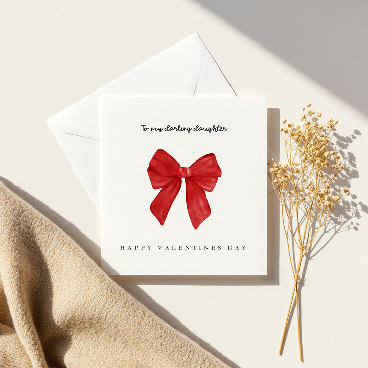 Personalised Red Bow Happy Valentine's Day Card