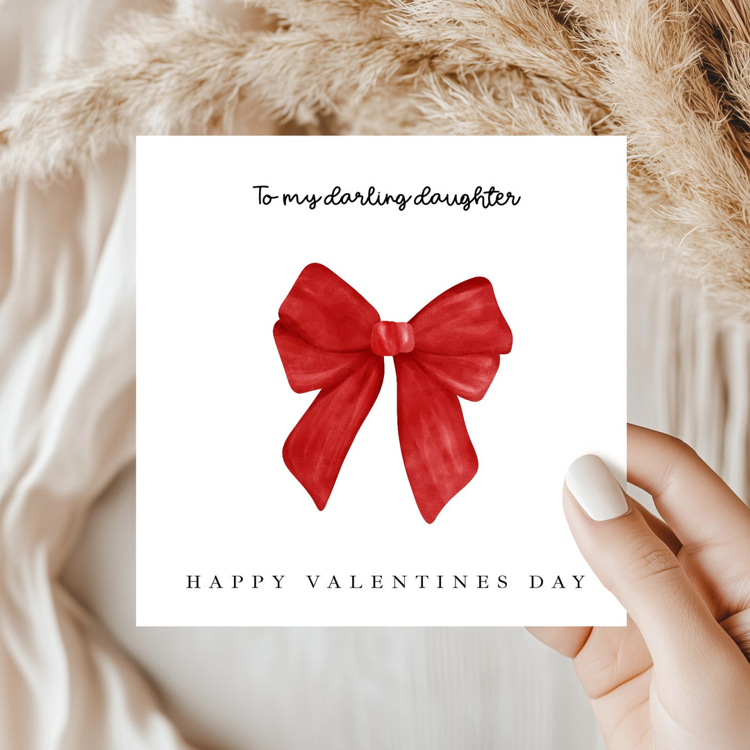 Personalised Red Bow Happy Valentine's Day Card