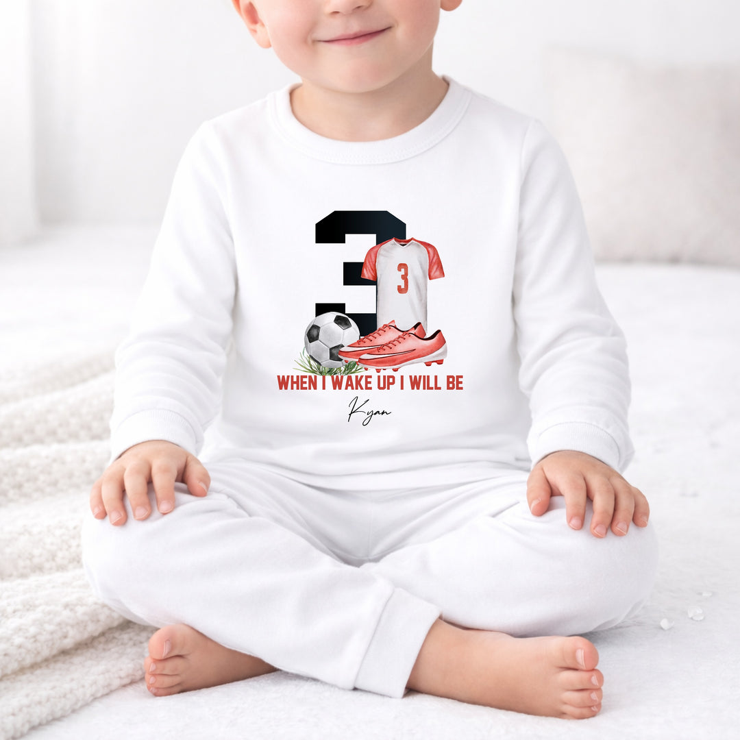 Personalised Red Football Any Age Birthday Pyjamas
