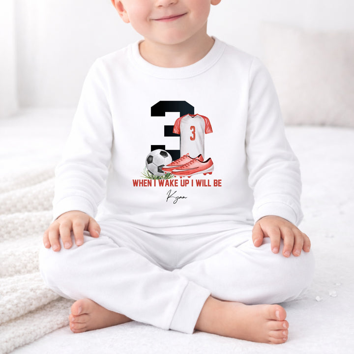 Personalised Red Football Any Age Birthday Pyjamas