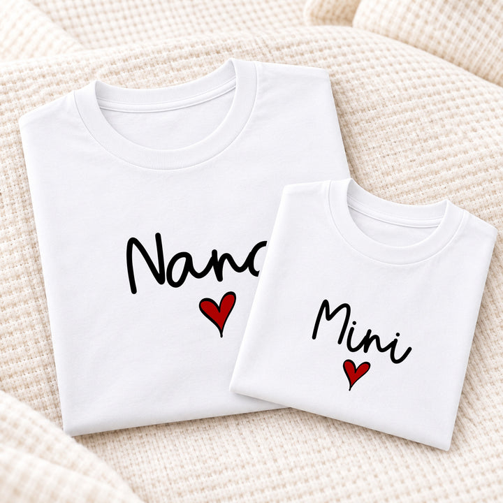 Nana &amp; Mini Red Heart Matching Outfits