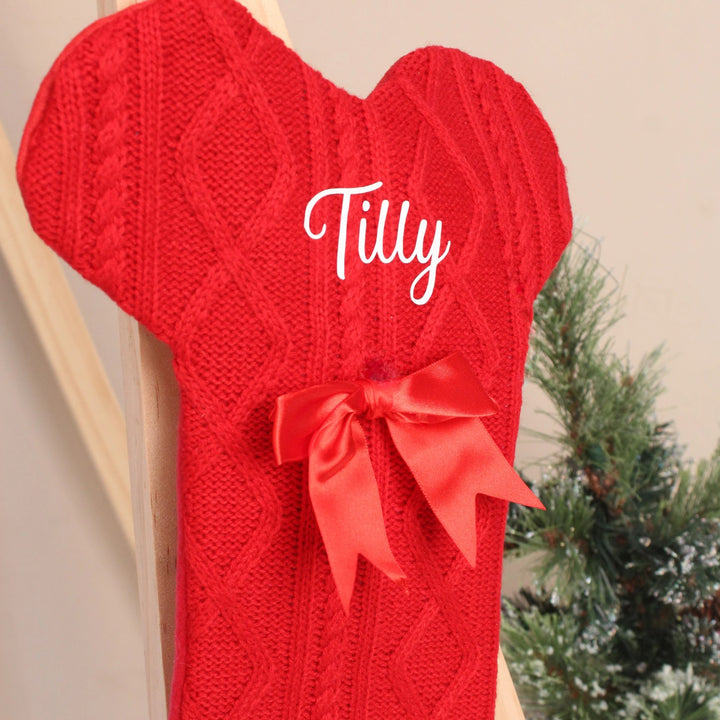 Personalised Red Dog Bone Stocking