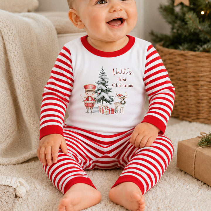 Personalised Boy Red Nutcracker My First Christmas Pyjamas