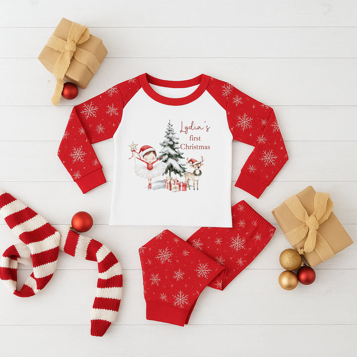 Personalised Red Nutcracker Sibling Matching Snowflake Christmas Babygrow/Pyjamas