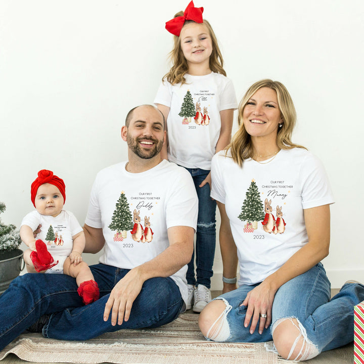 Red Rabbit Christmas Family Matching T-Shirt