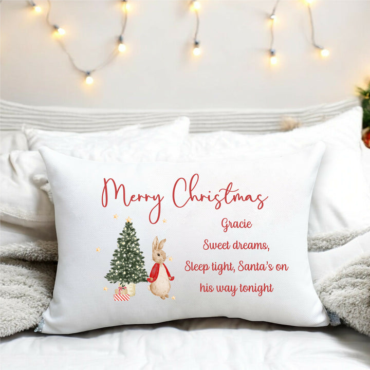 Personalised Red Rabbit Sweet Dream Christmas Eve Pillow Case