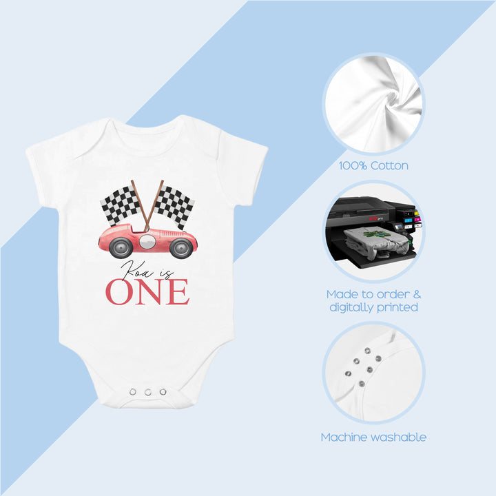Personalised Red Racecar Birthday Vest