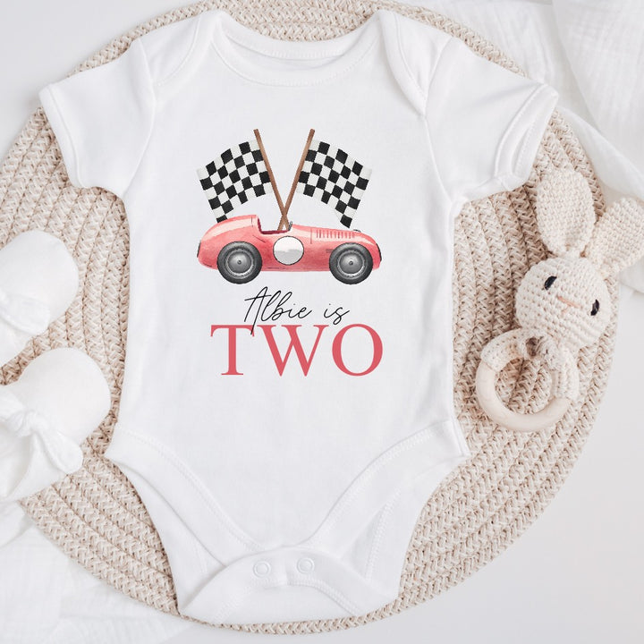 Personalised Red Racecar Birthday Vest