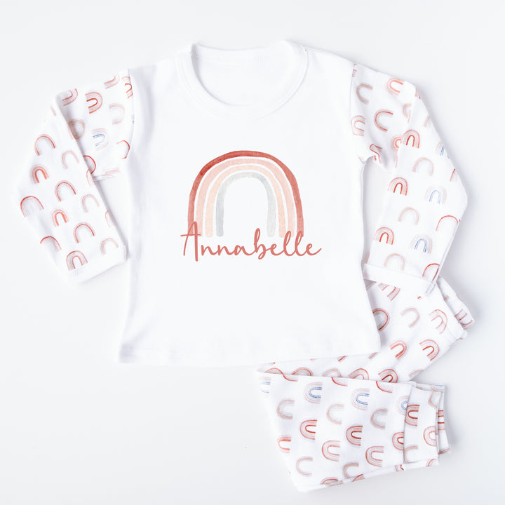 Personalised Red Rainbow Pyjamas