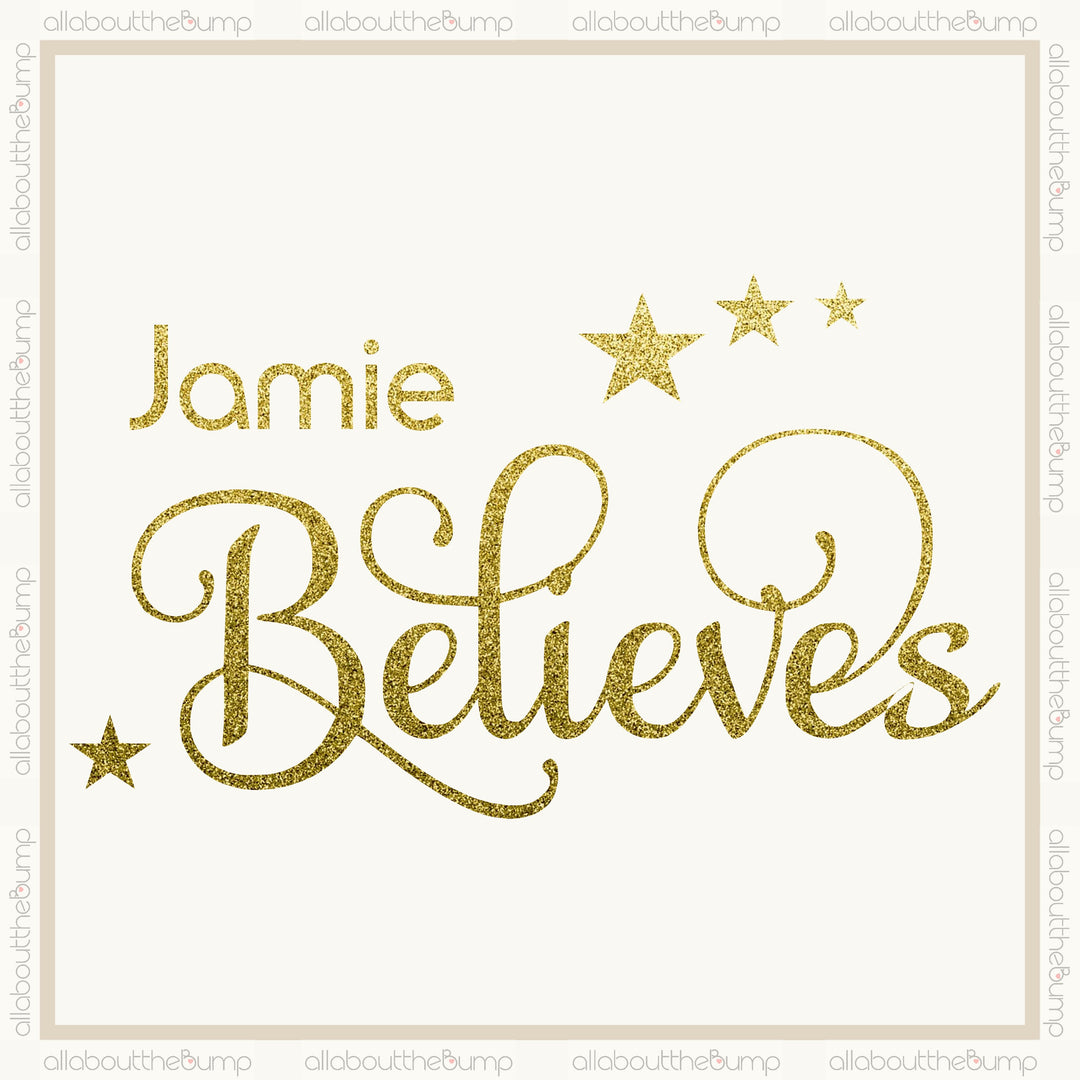 Personalised Name Believes Red Fluff PomPom Santa Sack