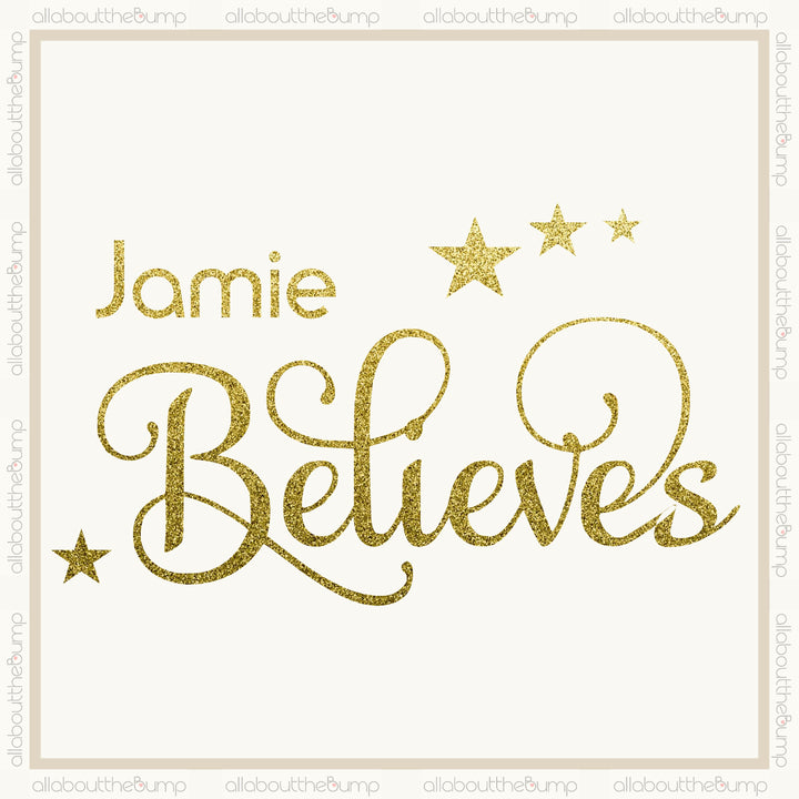 Personalised Name Believes Red Fluff PomPom Santa Sack