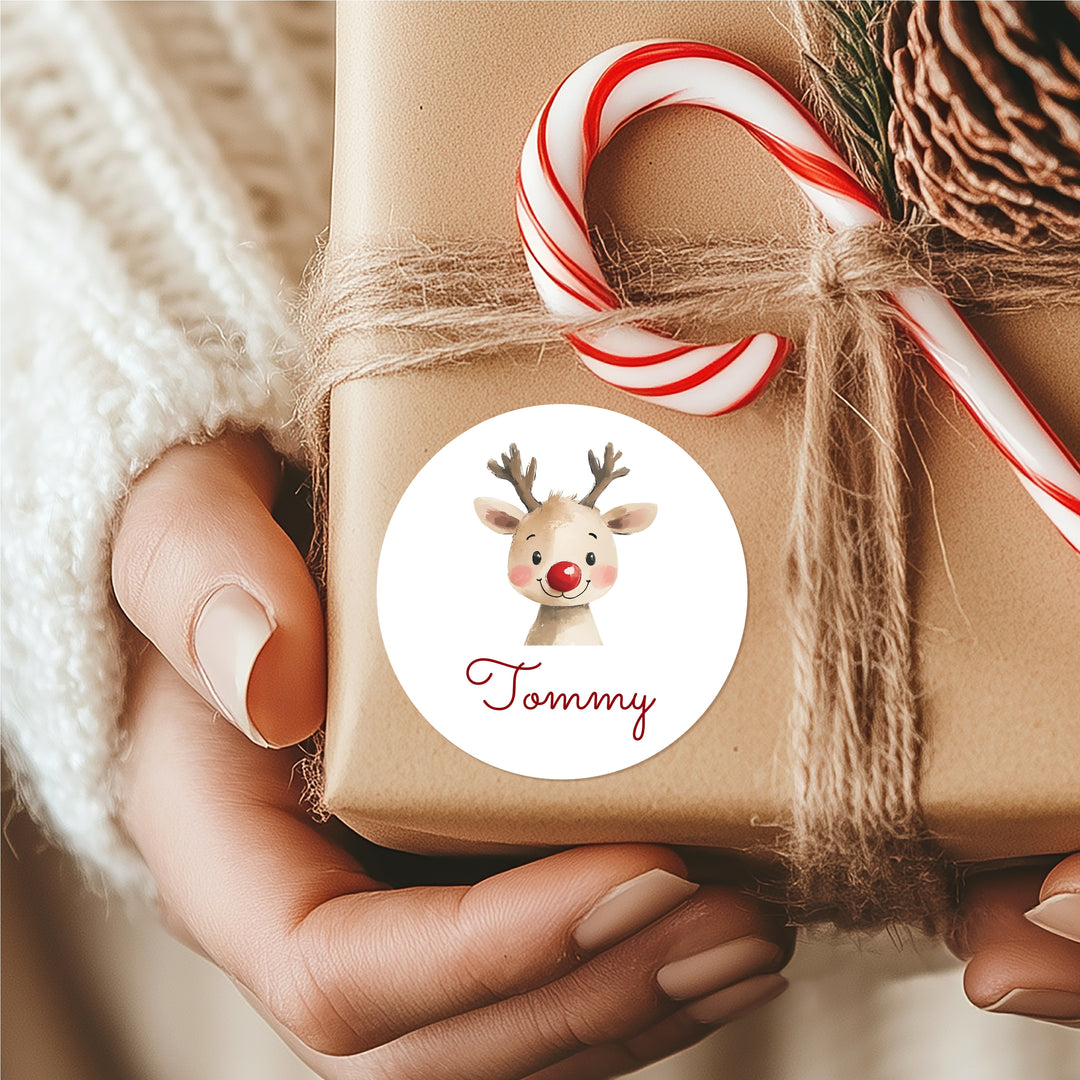 Personalised Reindeer Christmas Stickers