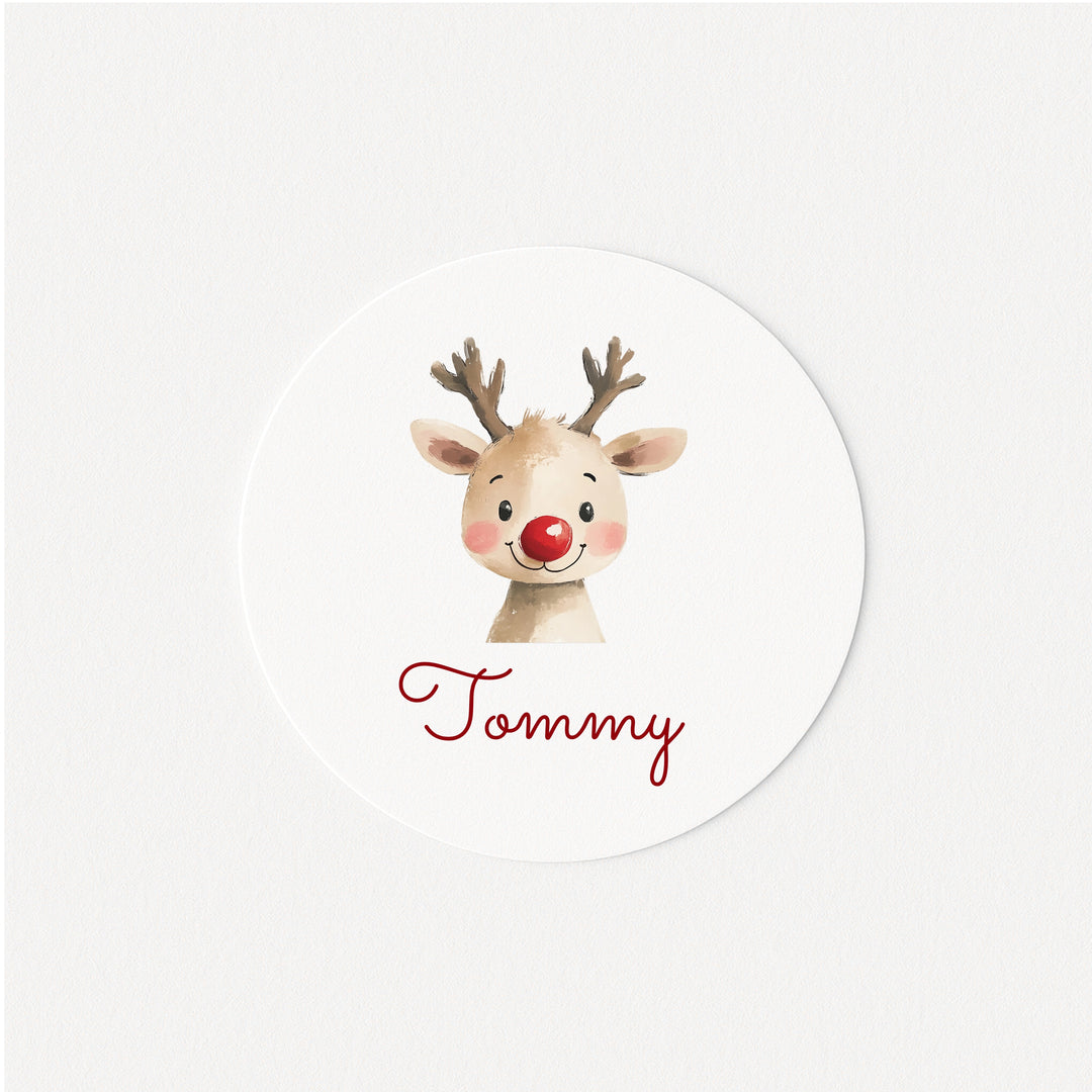 Personalised Reindeer Christmas Stickers