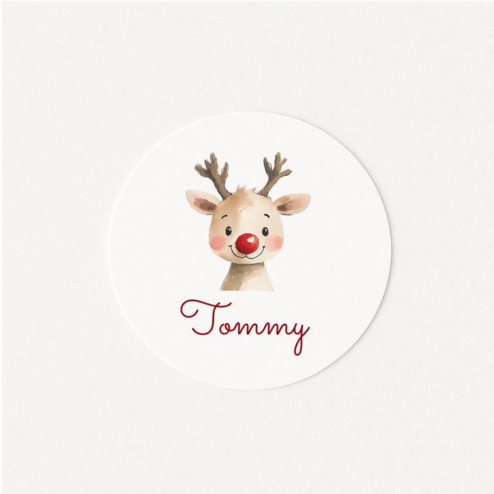 Personalised Reindeer Christmas Stickers