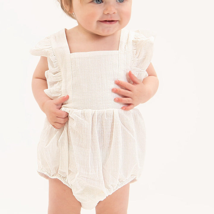 Embroidered Ruffles Sleeveless Romper