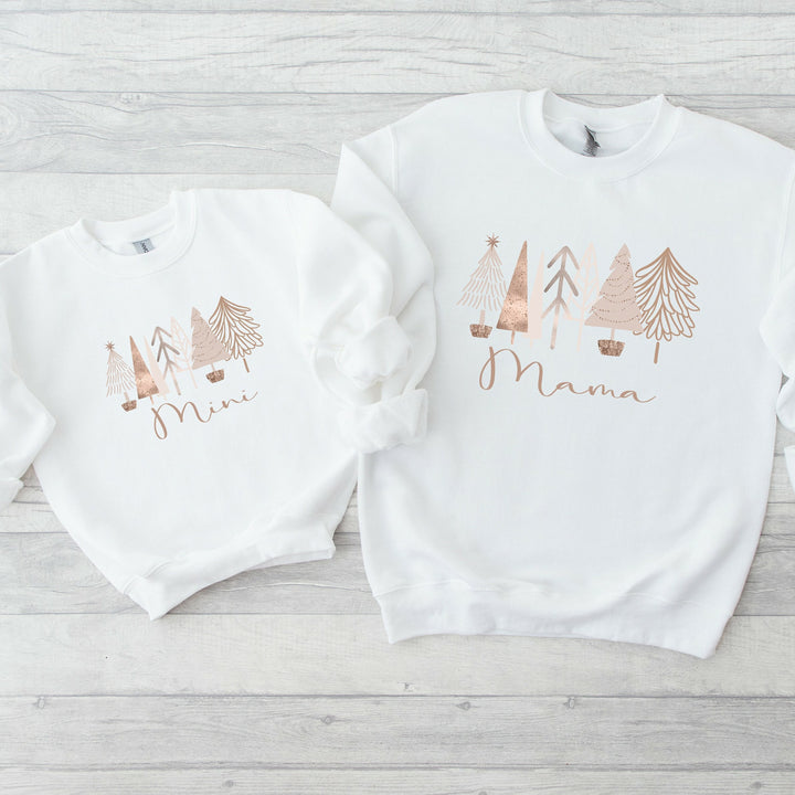 Rose Gold Christmas Tree Mum & Mini Sweatshirts