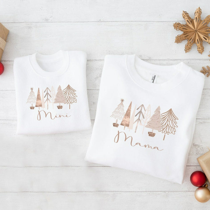 Rose Gold Christmas Tree Mum & Mini Sweatshirts