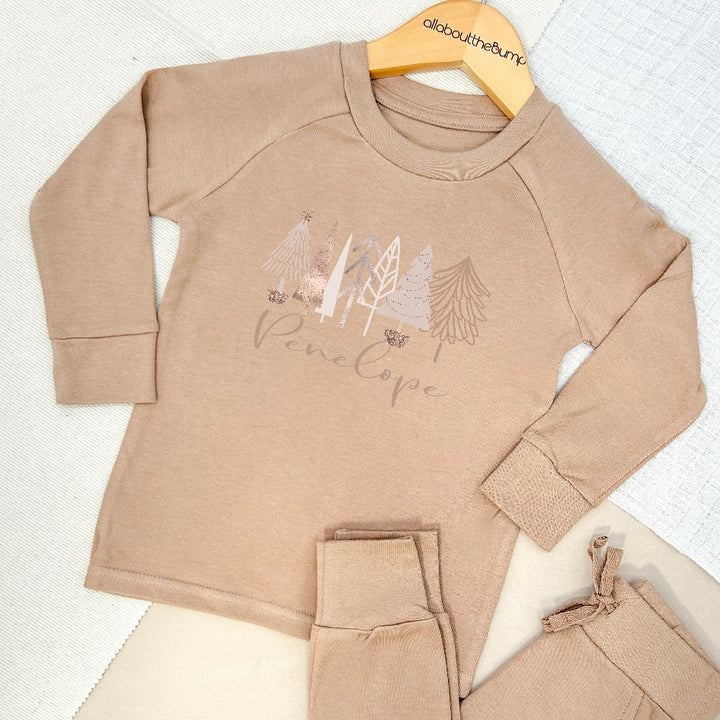 Personalied Rose Gold Trees Christmas Tracksuit