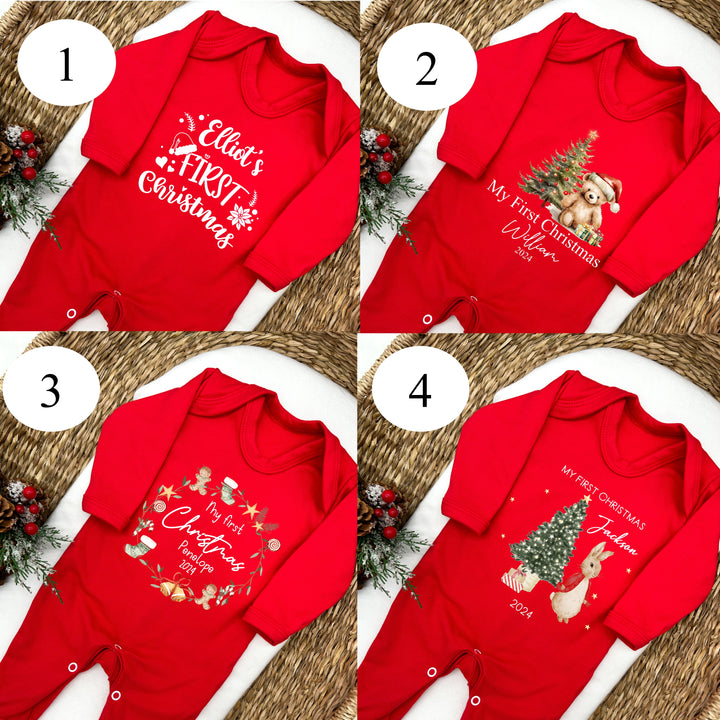 Clearance: Christmas Red Babygrows