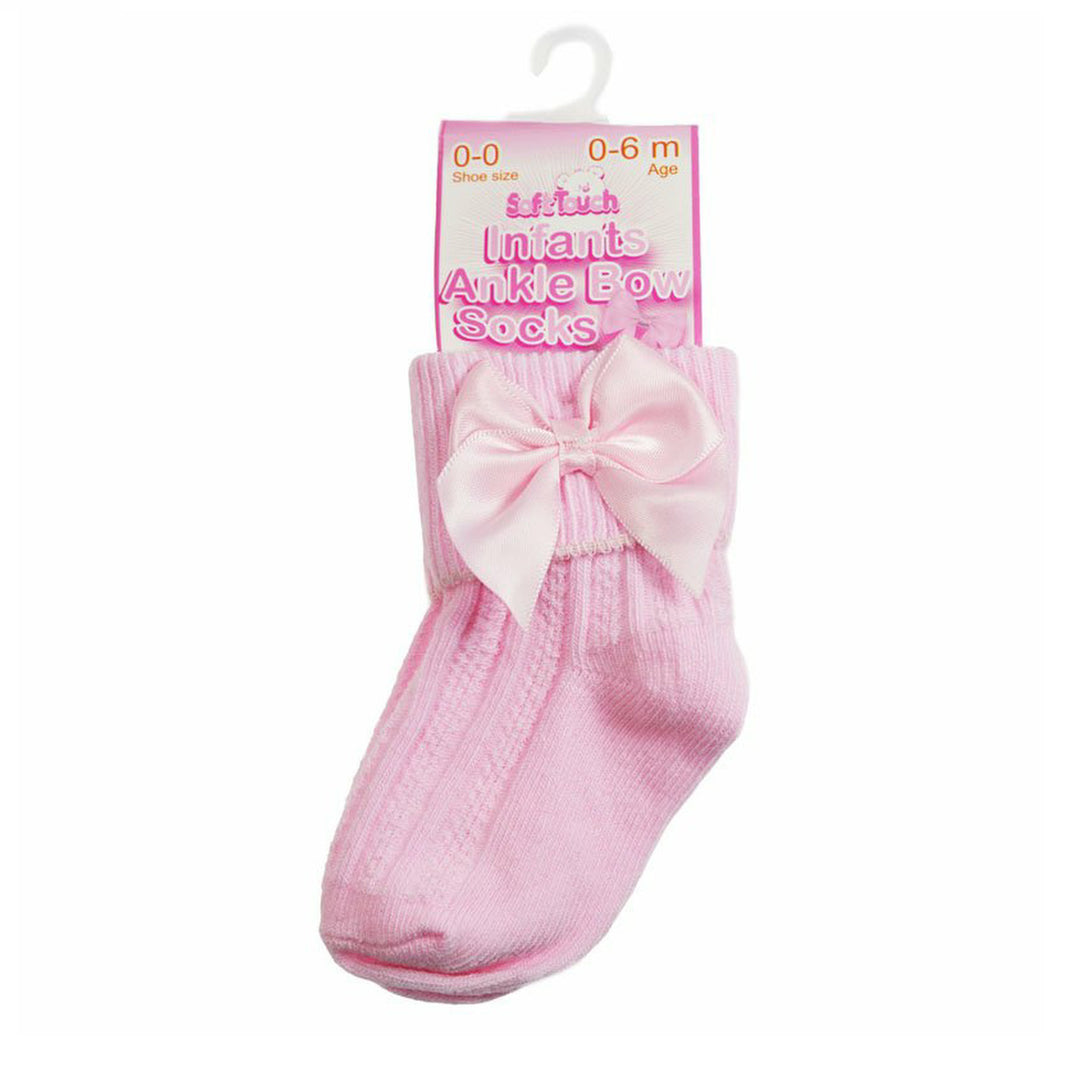 Pink Ankle Socks With Bows