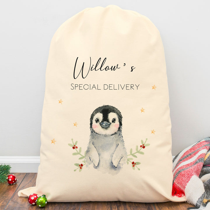 Personalised Santa Sack: Little Penguin