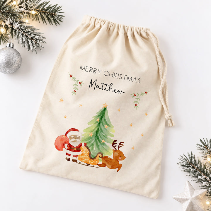 Personalised Santa Sack Santa Scene