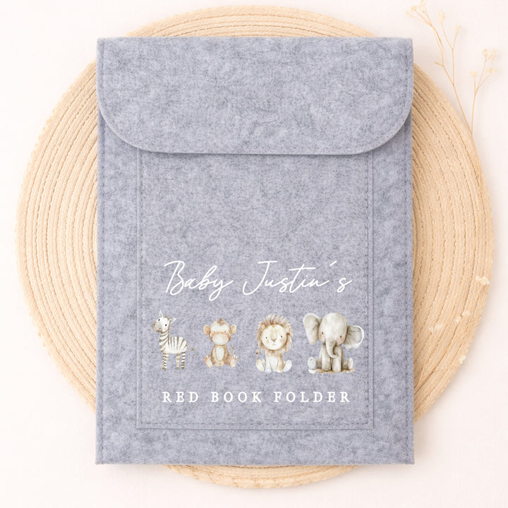 Personalised Watercolour Safari Red Book Cover