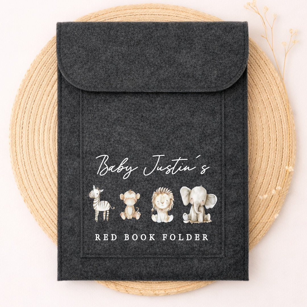 Personalised Watercolour Safari Red Book Cover