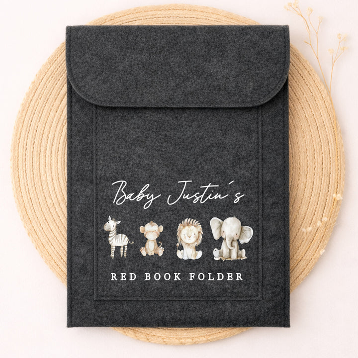 Personalised Watercolour Safari Red Book Cover