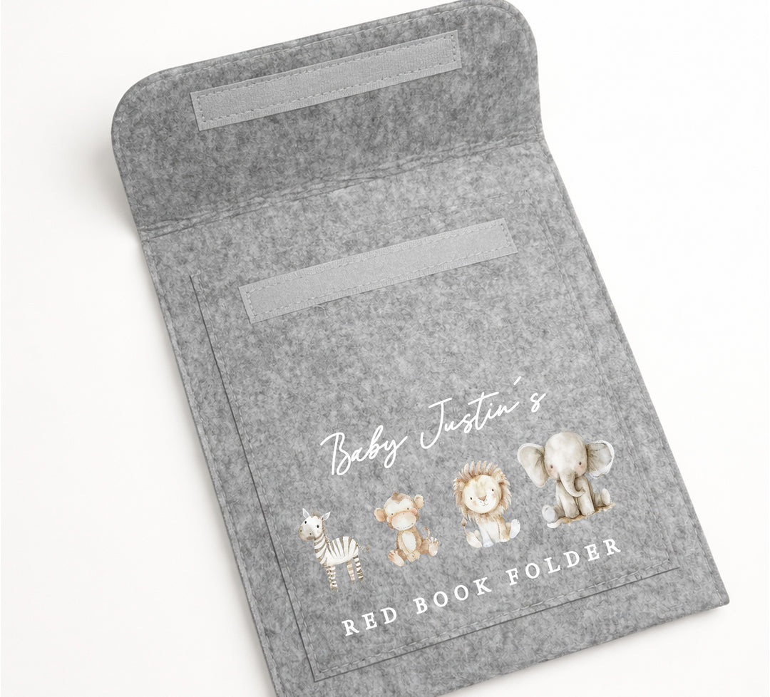 Personalised Watercolour Safari Red Book Cover