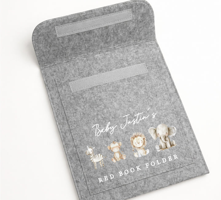 Personalised Watercolour Safari Red Book Cover