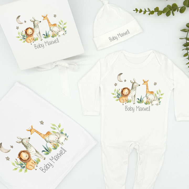 Personalised Safari Gang Hamper Clothing Gift Set