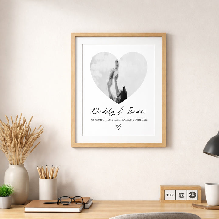 Personalised Photo Daddy You're My Safe Place Poster