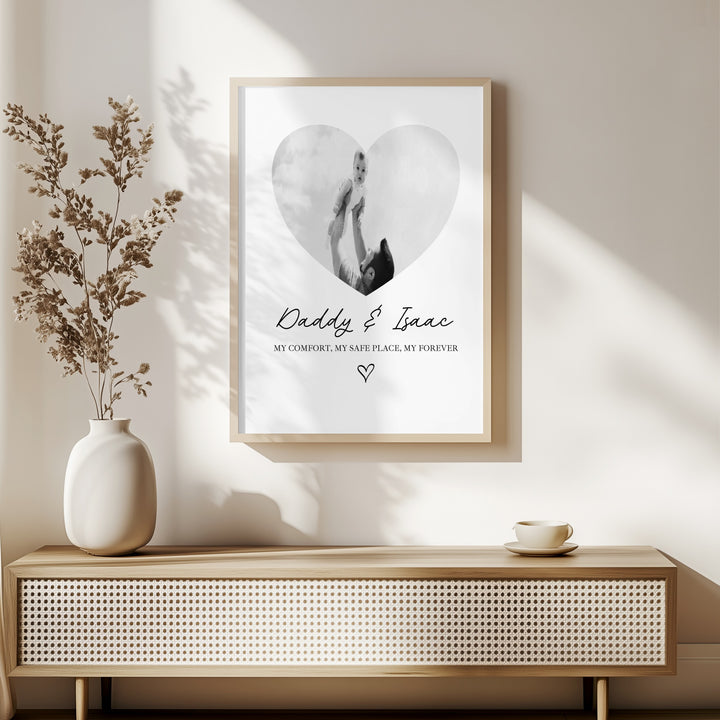 Personalised Photo Daddy You're My Safe Place Poster