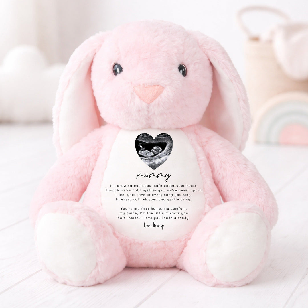 Personalised Mummy Love Bump Baby Scan Rabbit