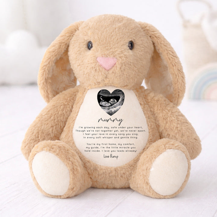 Personalised Mummy Love Bump Baby Scan Rabbit
