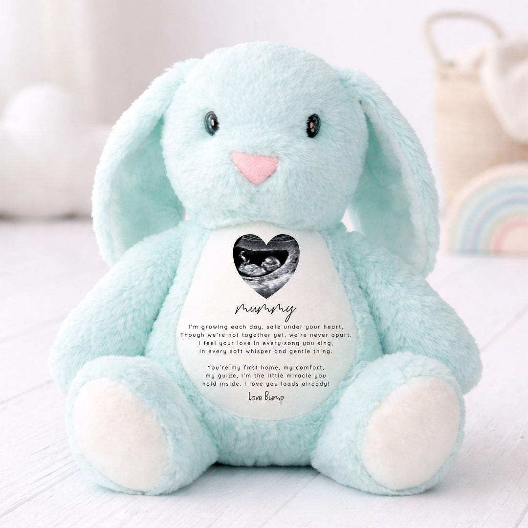 Personalised Mummy Love Bump Baby Scan Rabbit