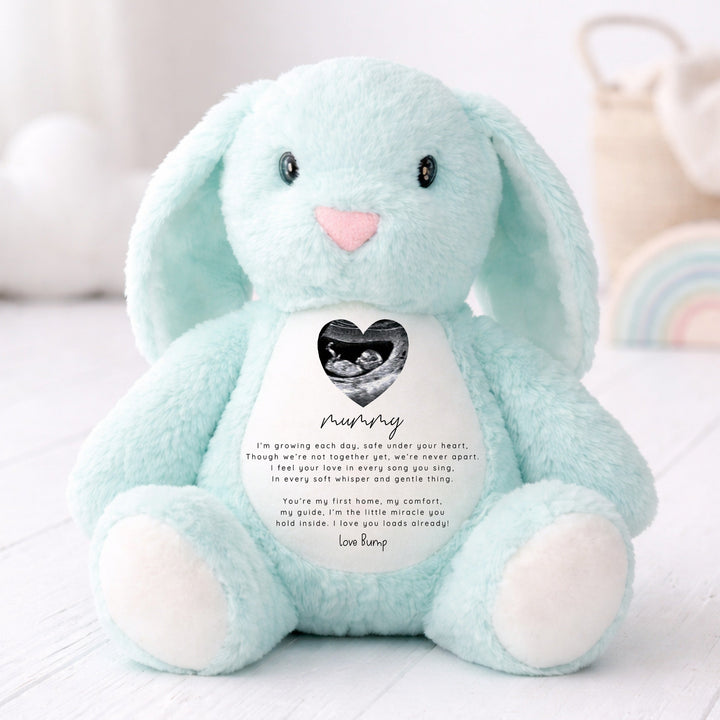 Personalised Mummy Love Bump Baby Scan Rabbit