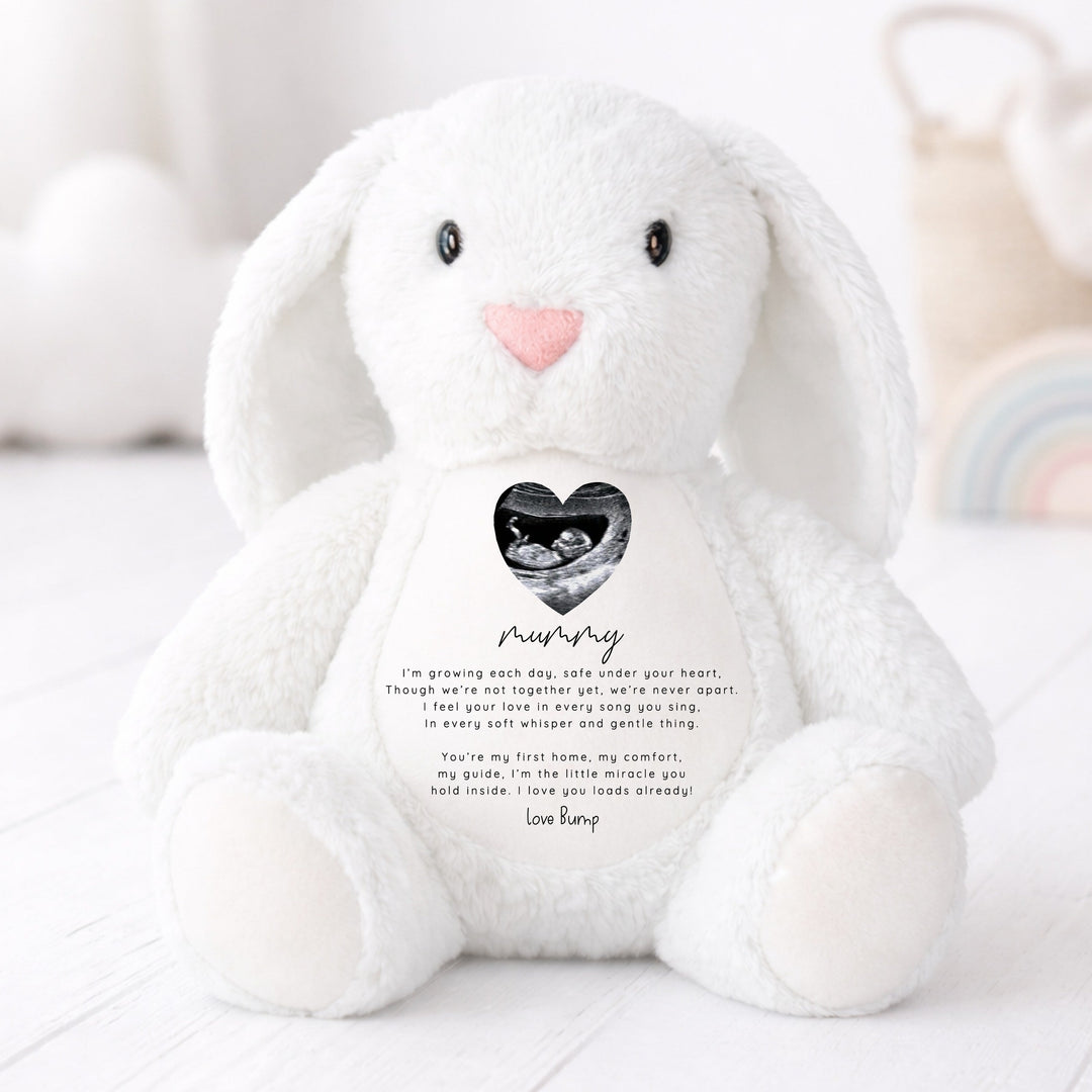 Personalised Mummy Love Bump Baby Scan Rabbit