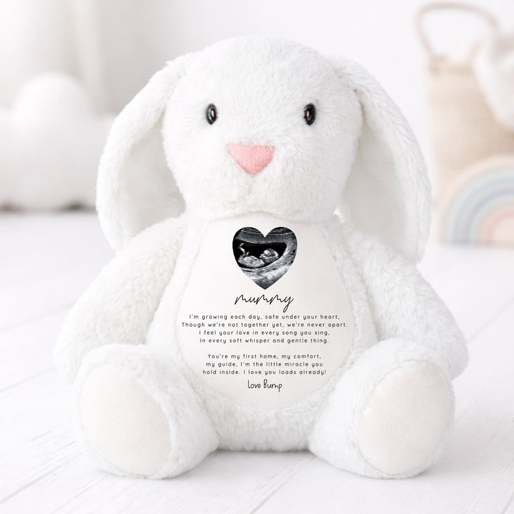 Personalised Mummy Love Bump Baby Scan Rabbit
