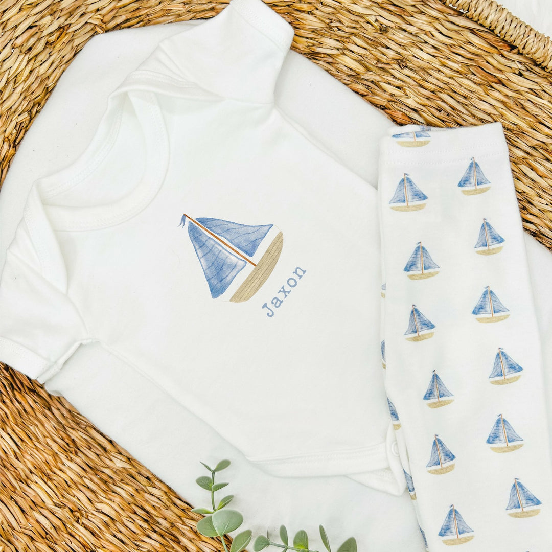 Personalised Sailboats Baby Vest