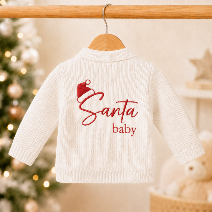 Santa Baby Hat Christmas Cardigan