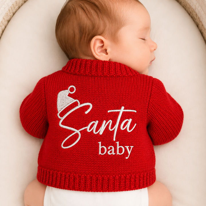 Santa Baby Hat Christmas Cardigan