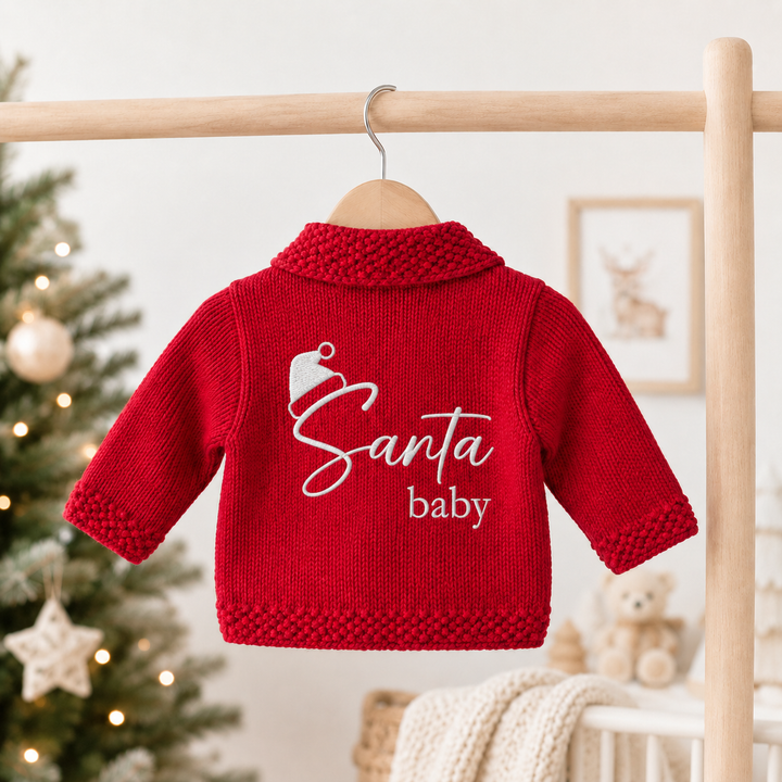 Santa Baby Hat Christmas Cardigan